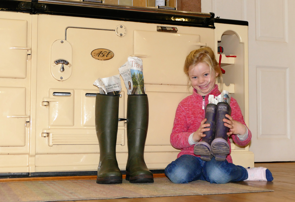 Drying out wellies